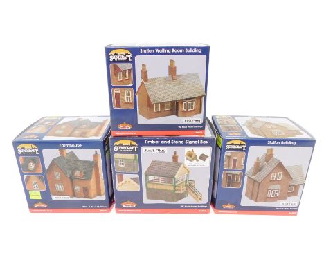 Bachmann Branchline OO gauge Scenecraft buildings, comprising 44-0023 Station Building, 44-0024 Station Waiting Room Building