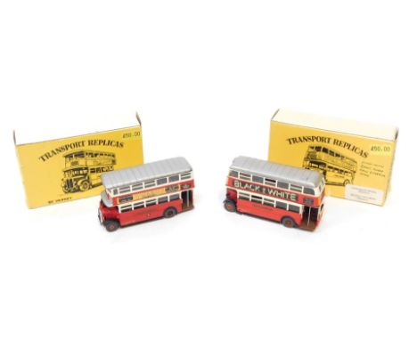 Varney Transport Replicas handmade and hand finished model buses, white metal, comprising an AEC STL No 9, and AEC ST type No