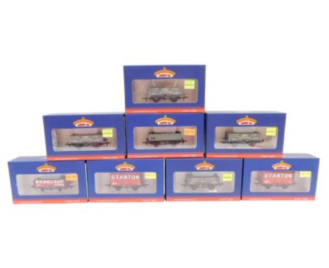 Bachmann Branchline OO gauge wagons, to include W H Wallace &amp; Co five plank wagon, BR grey five plank wagon, Stanton red 