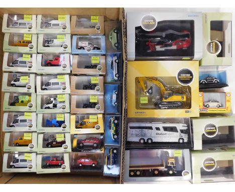 Oxford diecast vehicles, 1:76 scale, including ERF LV flat bed trailer Northern Ireland Trailers, grey Ferguson TEA tractor, 