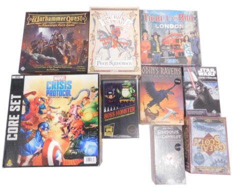 Games, including The King is Dead second edition, Warhammer Quest, Alan R Moon Ticket to Ride, Great Scot, Star Wars Empire o