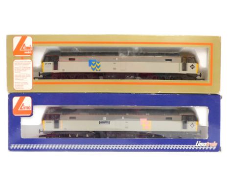 Lima Models OO gauge Class 47 locomotives, comprising 47079, Railfreight Construction two tone livery, and 47213, Marchwood M