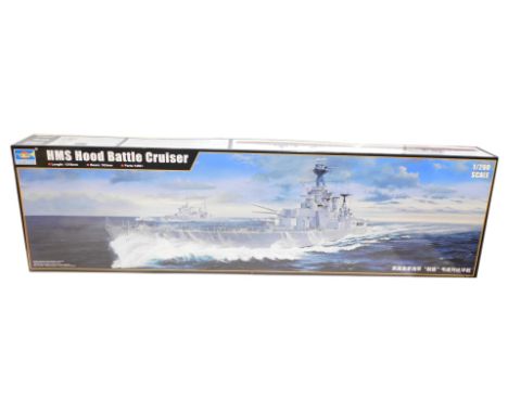 A Trumpeter HMS Hood Battle Cruiser model kit, 1:200 scale, boxed. 