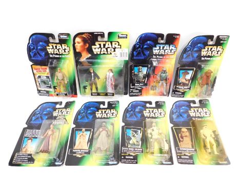 Kenner Star Wars The Power of the Force figures, including Bespin Luke Skywalker, Princess Leia and Han Solo, Boba Fett, Hoth