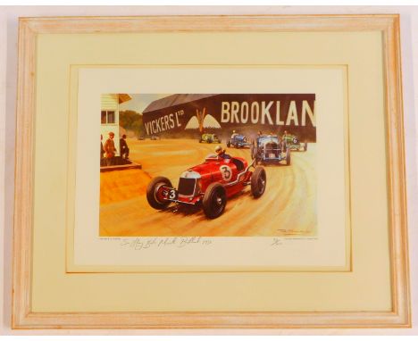 After R A Nockolds. Sir Henry Birkin Mandrate Brooklands 1931, limited edition  83/400, 20cm x 30cm, framed and glazed. 
