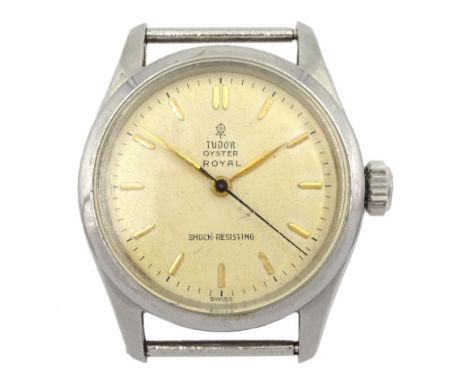 Tudor Oyster Royal gentleman's stainless steel manual wind wristwatch, back case No. 7903 82792