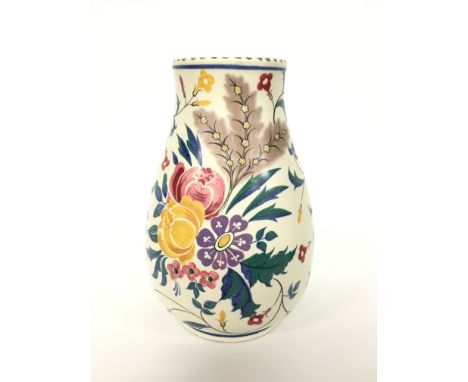 A Poole Pottery earthenware traditional vase, shape 337, decorated in the ZW design by Ruth Paveley (10 inches).