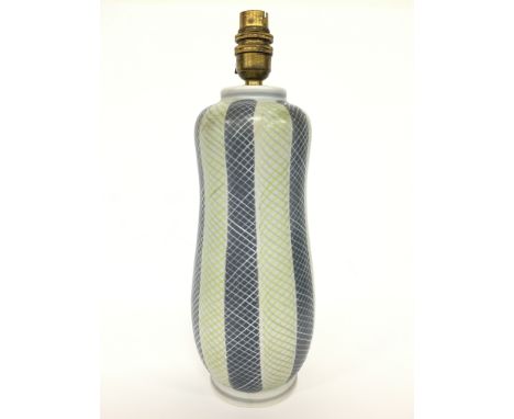 A Poole Pottery Freeform earthenware lamp base decorated in the PKC design by Gwen Haskins (11 inches).
