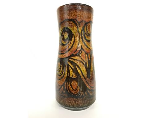 A Poole Pottery Aegean vase (9 inches high), thrown by Chris White in a Sgraffito design in Autumn tones. 