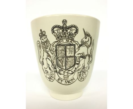 A Poole Pottery Freeform shape Coronation Commemorative vase, Queen Elizabeth II, June 2nd 1953, designed by Alfred Read, pai