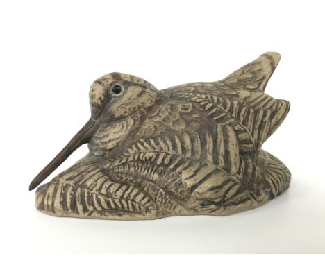 A Poole Pottery Barbara Linley Adams stoneware figure of a Woodcock (6 inches).