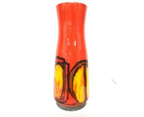 A Poole Pottery Delphis earthenware vase, shape 85, decorated by Carole Cutler (16 inches).