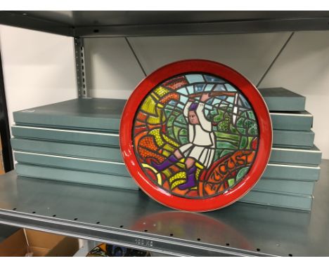 A complete set of Poole Pottery Calendar plates, designed by Tony Morris, boxed with Certificates.