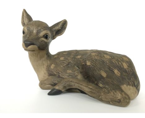 A Poole Pottery Barbara Linley Adams stoneware figure of a large Fawn (10 inches).