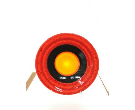 A Poole Pottery Living Glaze Planets Limited Edition dish, designed by Alan Clarke "PLUTO" No. 72 with box (16 inches).