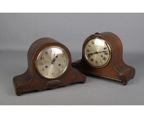 Two Germany HAC (Hamburg American Clock Company) mantel clocks.  Both with pendulums.