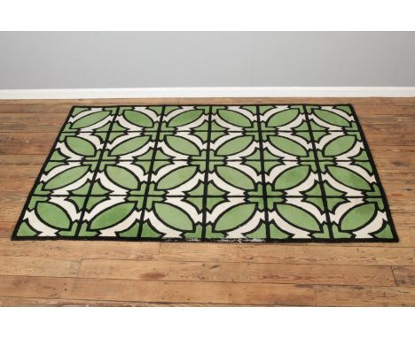 Art Deco Style Rug, 100% wool hand made area rug (length 240cm, width 154cm)