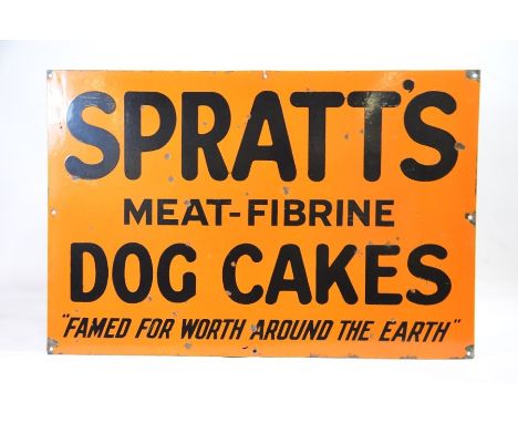 An enamel 'Spratts', Dog Cakes sign, 51cm x 76cm