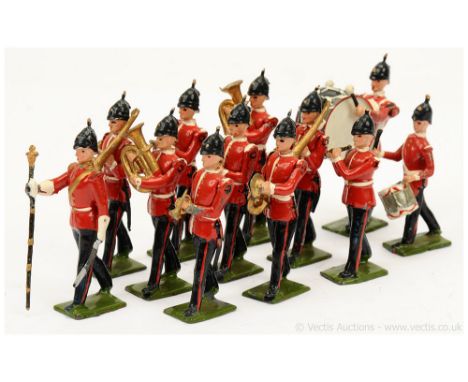 Britains - Set 27 - Band of the Line [1946 version], comprising: Drum Major &amp; 11 x Marching Bandsmen Playing Various Inst