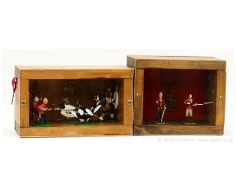 Trophy Miniatures &amp; Similar, Zulu War Series, comprising: 2 x Small Boxed Dioramas [L: 23 x W: 9 x H: 13cm / L: 19 x W: 9