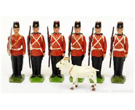 Britains - Set 2148 - Fort Henry Guards, [1960 Version], comprising: Officer with Drawn Sword, 5 x Guardsmen at Shoulder Arms