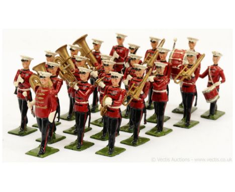 Britains - Set 2014 - US Marines Corps Band - Review Order [1948-55 issue], comprising: Band Master &amp; 20 x Marching Music