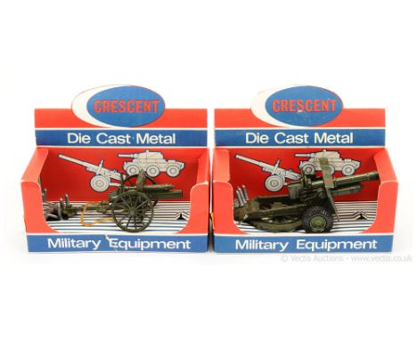 Crescent Toys - Set 1250 -  25 PDR Light Artillery Gun, comprising: Gun on 2 x Wheeled Carriage on Traverse Ring with 6 Shell