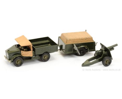 Britains - Set 2048 - Britains Clockwork Sets - Royal Artillery - Beetle Lorry, Mechanical Clockwork Trailer &amp; 25 Pounder