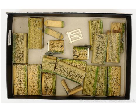 Britains - Farm Series - From Set 21F - English Flint Wall [1930-39 only], now comprising: 18 x Straight Wall Sections, 2 x P