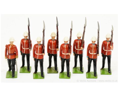 Britains - From Set 1633 - Princess Patricia's Canadian Light Infantry [1946 version], now comprising: Officer &amp; 7 x Othe