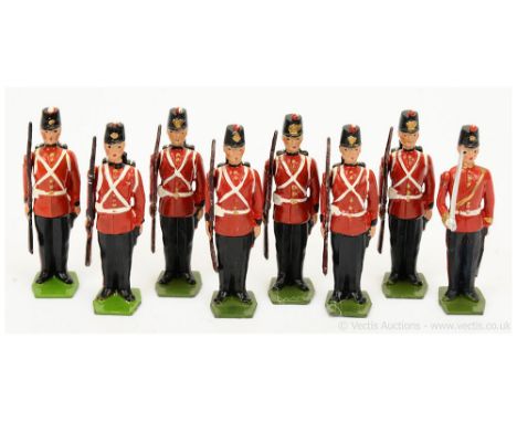 Britains - Set 2148 - Fort Henry Guards, [1957 Version], comprising: Officer with Drawn Sword &amp; 7 x Guardsmen at Shoulder