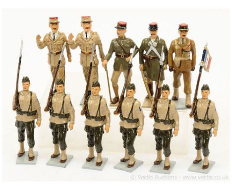 Hiriart - Uruguay - 1974 to Present, comprising: Set - French Army 1944 - 2 x General De Gaulle, 3 x Officers &amp; 6 x Other