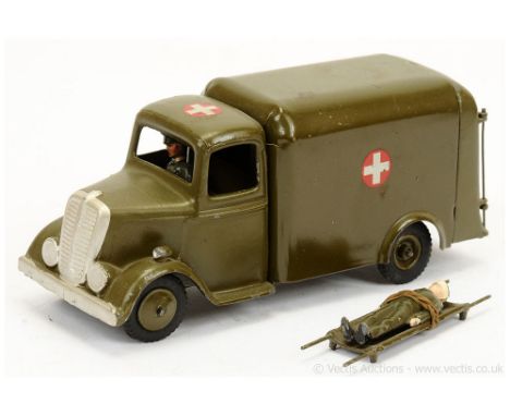 Britains - Set 1512 - Army Ambulance [2nd 1948 Version], comprising: Round Nosed Ambulance in Khaki Green with Black Treaded 