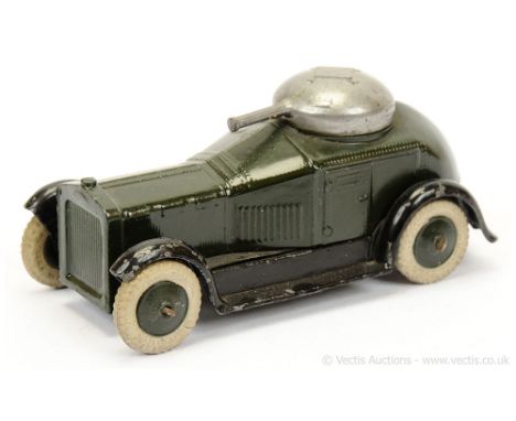 Britains - Set 1321 - Armoured Car [1934 version], comprising: Crossley Armoured Car - Dark Green Finish overall, Natural Met