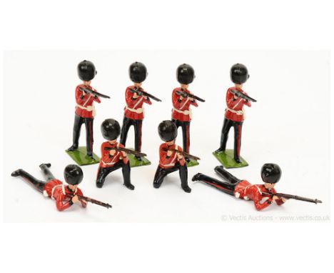 Britains - Set 1283 - Grenadier Guards Lying, Kneeling &amp; Standing [1946 Version], comprising: 2 x Prone Guardsmen Firing,