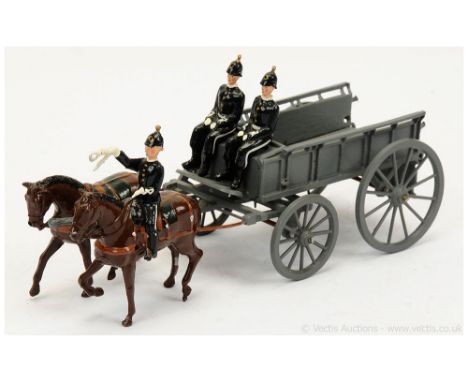 Britains - Set 146 - Royal Army Service Corps Wagon [Post War Issue], comprising: 2 Horse Team at the Walk in Light Harness, 