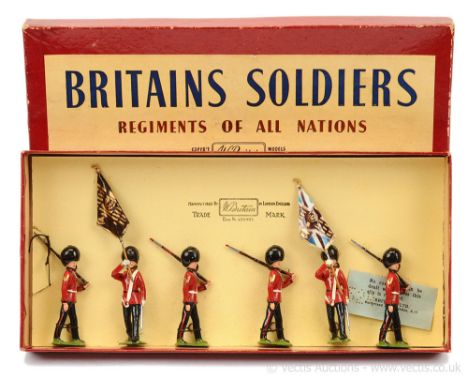 Britains - Set 2084 - Colour Party of The Scots Guards [1954 - 59], comprising: 2 x Colour Bearers [Queen's Colour &amp; Regi