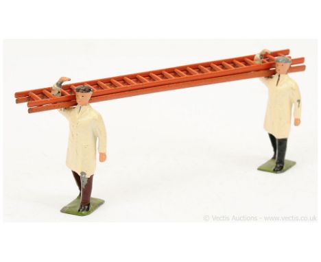 Britains - From Set 1495 - Painters and Ladder Set now comprising: Painter in Brown Trousers &amp; Brown Cap, Painter in Dark