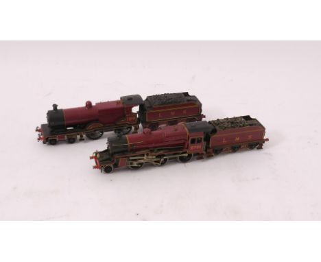 Kit-built OO Gauge LMS Crimson Locomotives and Tenders, comprising kit-built ex-MR 'Compound' 4-4-0 no 1199, together with 'C