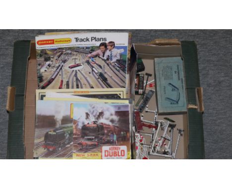 Various 00 Gauge Books Catalogues and metal Lineside and general Accessories, including Hornby Dublo Catalogues, Hornby Dublo