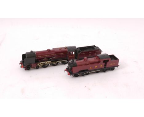 Kit-built OO Gauge LMS Crimson Locomotives and Tender, comprising kit-built (unrebuilt) 'Royal Scot' class no 6106 'Gordon Hi