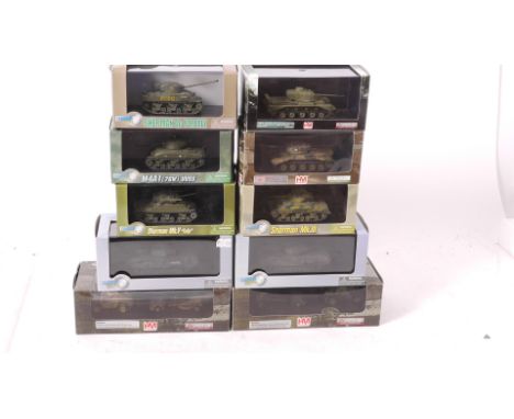 Hobby Master and Dragon Military Models, A collection of 1:72 scale WWII era vehicles including tanks, all cased with card sl