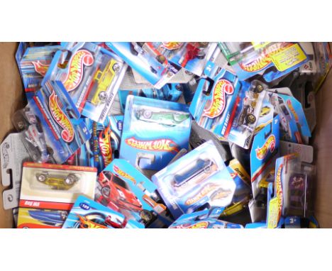 Hot Wheels, A collection of factory sealed 1:64 scale vehicles, 2000s, including private, competition and commercial models, 