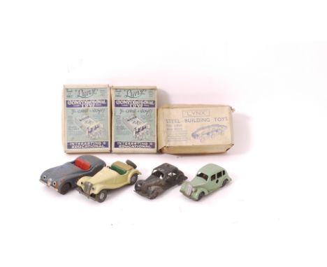 Post-war Diecast Tin and Construction Sets, Private and competition models, comprising Timpo police saloon car , and diecast 