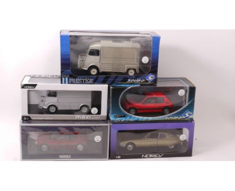 1:18 Scale French Vehicles, A boxed group of vintage and modern, private and commercial models, comprising Norev examples inc