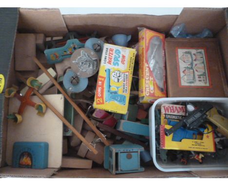 1960s Toy Guns plastic Figures and other Toys,   Lone Star Water/Spud Guns (2) and Crescent Colt, in original boxes and unbox