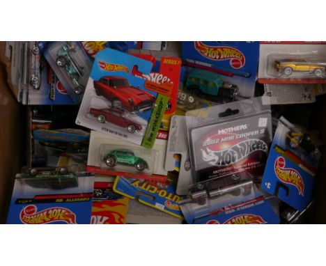 Hot Wheels, A collection of factory sealed 1:64 scale vehicles, 2000s, including private, competition and commercial models, 