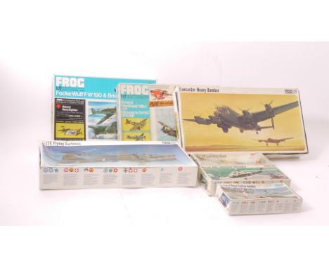 Frog Aircraft Kits, A group of 1:72 scale models of WW11 and later aircraft comprising, F213 Flying Fortress, F215 Lancaster,