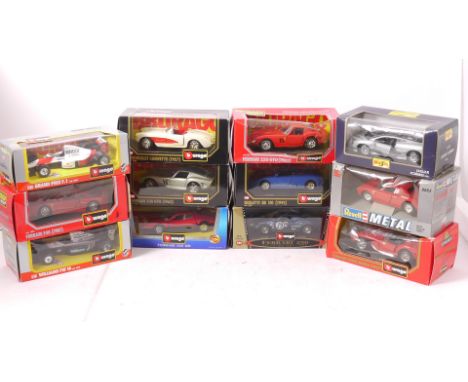 Boxed 1:24 Scale Vehicles, A collection of vintage and modern, private and competition models comprising, examples by Burago 