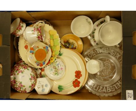 A mixed collection of items to include: Wilkinson &amp; Burleigh hand decorated plates, Royal Stafford Floral Decorated tea w